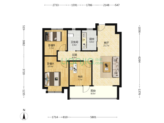 青铁·畅意城 3室1厅1卫 99平方