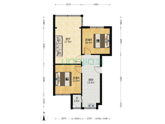 狮子路25号 2室1厅1卫 58平方