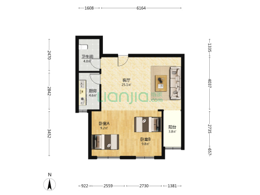 大庄新苑 2室1厅1卫 75平方