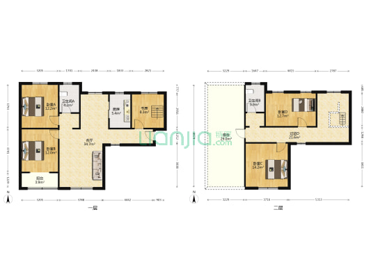 金地丽景祥园 5室1厅2卫 104平方