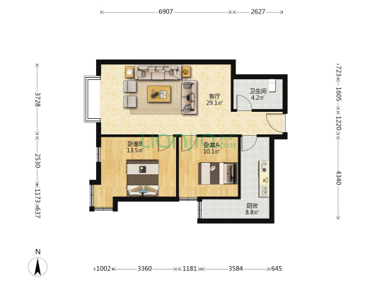 程家村小区 2室1厅1卫 87平方