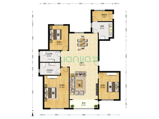 维多利亚家园 3室1厅2卫 183平方