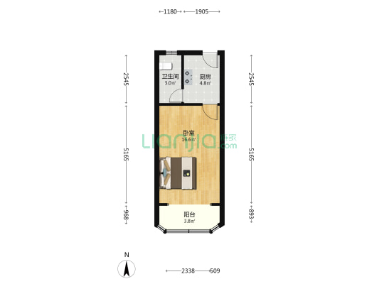 武川路222弄 1室0厅1卫 35平方