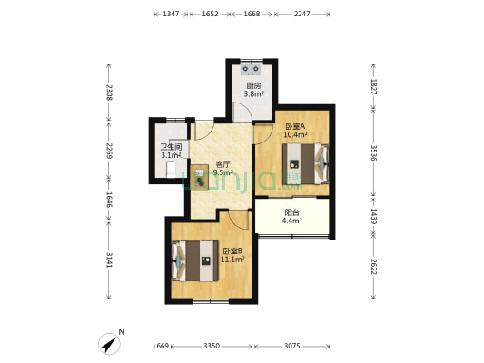德西大楼 2室1厅1卫 68平方