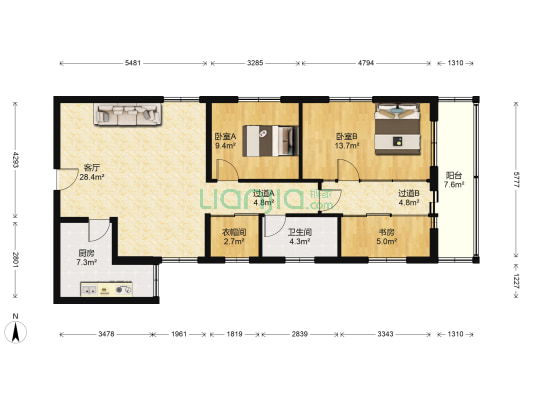 上夼大厦 3室1厅1卫 120平方