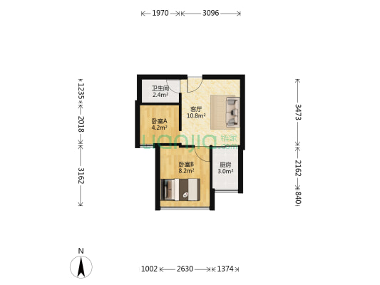 集雅公馆 2室1厅1卫 41平方