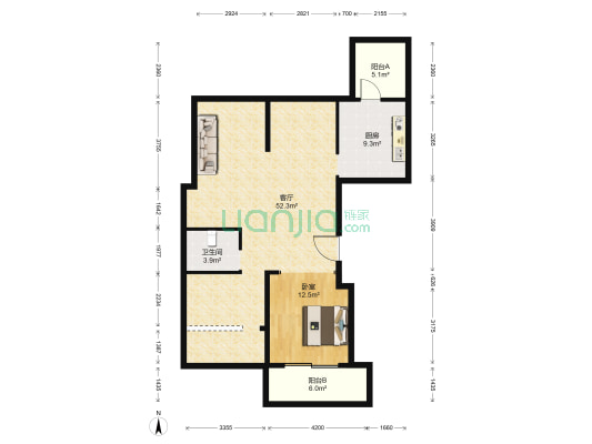 首府壹号 1室1厅1卫 112平方