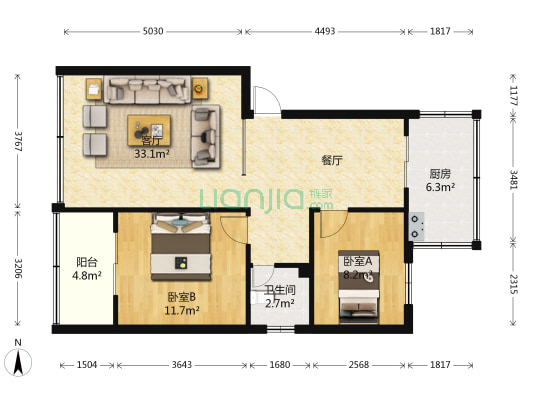 五新小区 2室1厅1卫 79平方