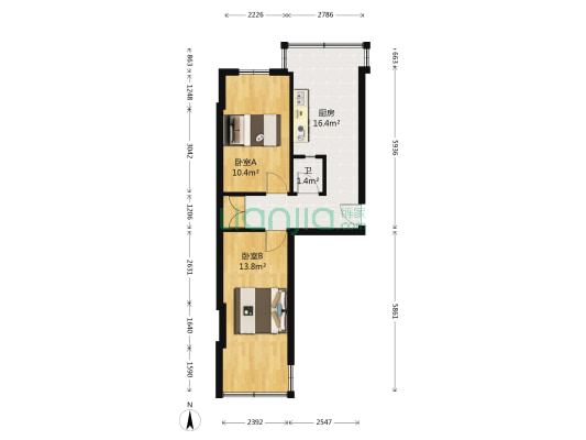 通伸西巷 2室0厅1卫 49平方