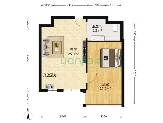 金连佳地 1室1厅1卫 63平方