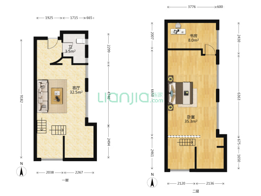 隆禧大厦 2室1厅1卫 44平方