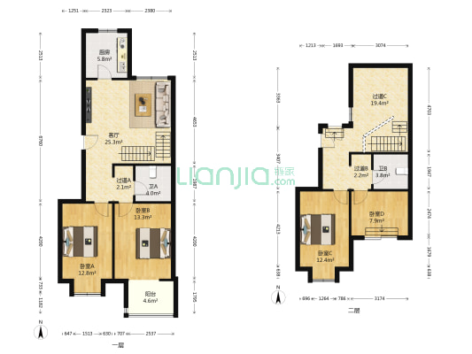 丰河苑 4室1厅2卫 148平方