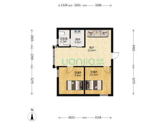 花园路(从化) 2室1厅1卫 59平方