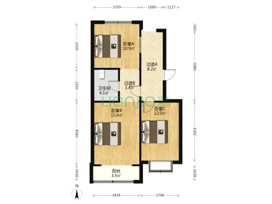 阳凯大厦 3室0厅1卫 73平方