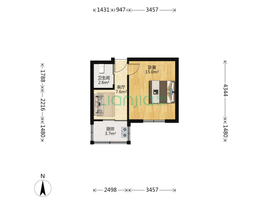 玉水街 1室1厅1卫 36平方