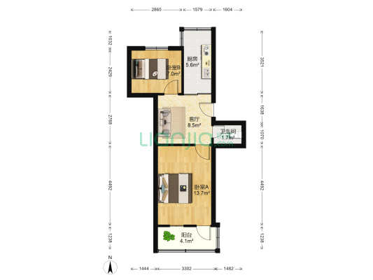 铜山路232号 2室1厅1卫 48平方