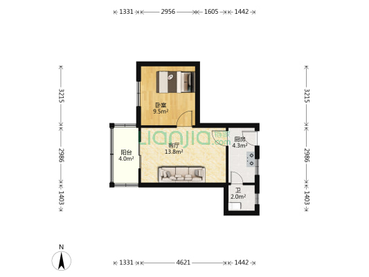 合作路20号 1室1厅1卫 49平方