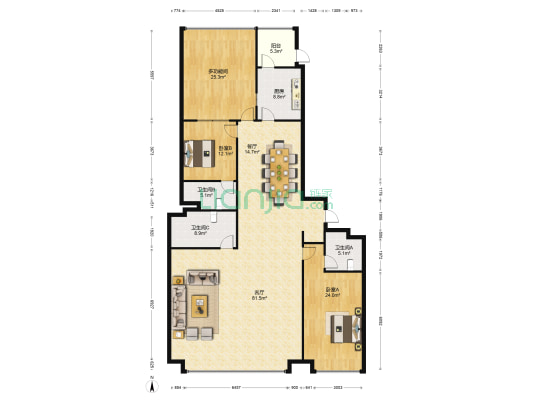 世贸中心 3室2厅3卫 240平方