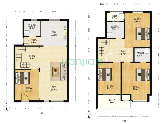 枫情水岸 4室1厅3卫 186平方