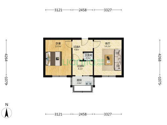兰州制桶厂家属院 1室1厅1卫 43平方