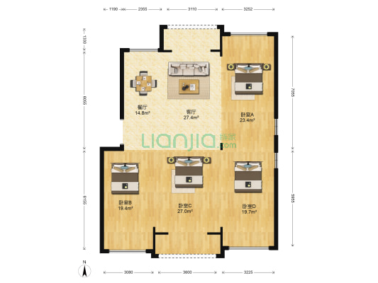 潘宅村 4室2厅0卫 159平方