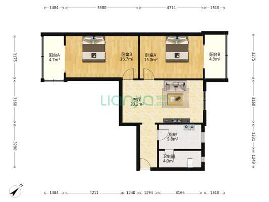 营和街17号 2室1厅1卫 79平方