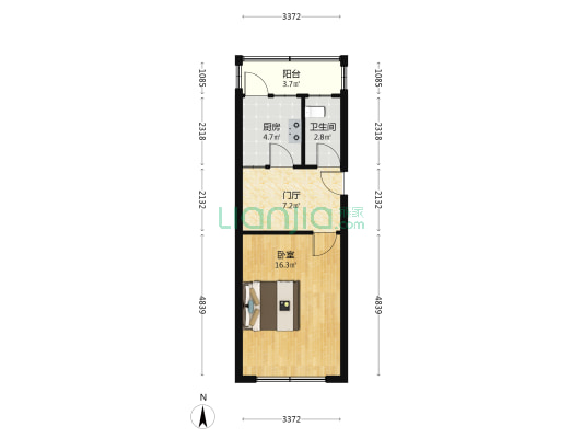 林园路 1室0厅1卫 44平方