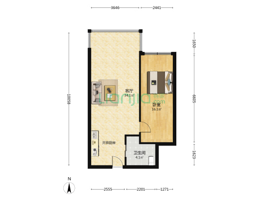 国鑫大厦 1室1厅1卫 70平方
