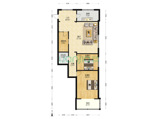 全顺馨城 2室1厅1卫 122平方