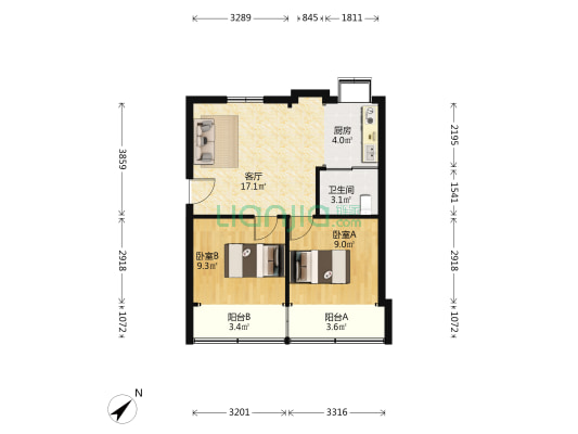 积玉桥后街4号兴松园小区 2室1厅1卫 55平方