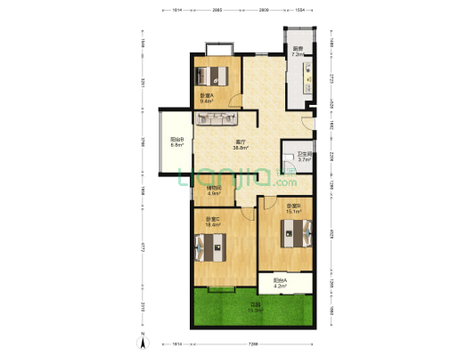 华东·宁泽园 3室1厅1卫 149平方