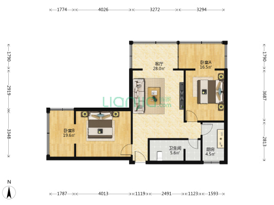 小天西巷5号 2室1厅1卫 73平方