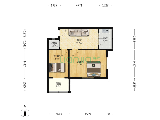 友谊路 2室1厅1卫 50平方