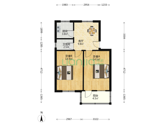铜陵东村 2室1厅1卫 60平方