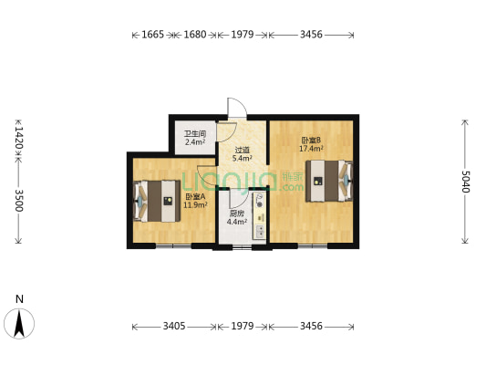 红光楼 2室0厅1卫 39平方