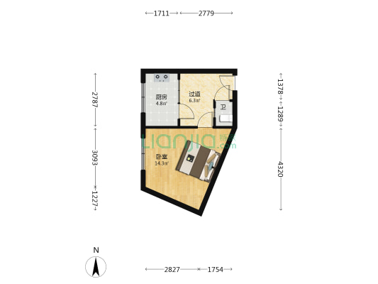 红塔南区 1室0厅1卫 35平方