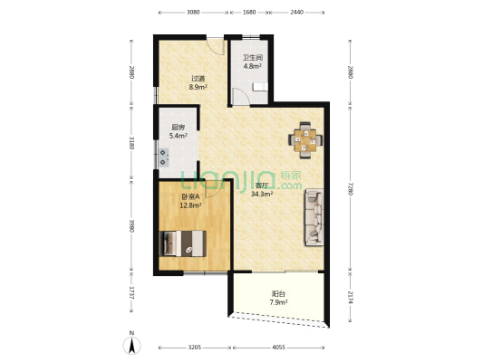 皇冠长岛国际 1室1厅1卫 171平方