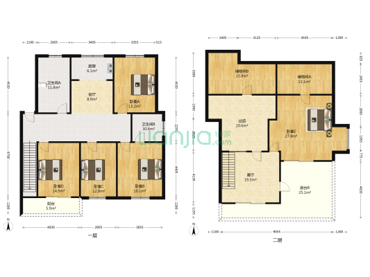 人利华府 5室2厅2卫 218平方
