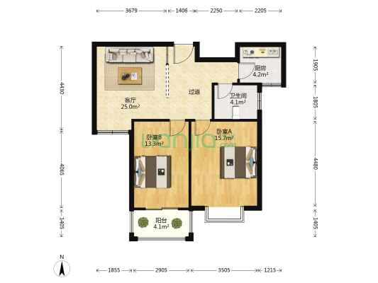 晋开御景湾 2室1厅1卫 79平方