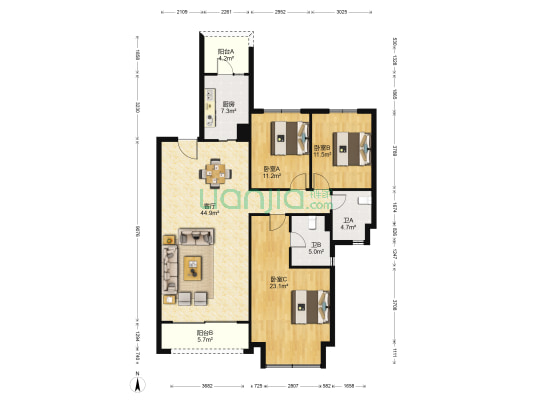 宁波新世界 3室1厅2卫 160平方
