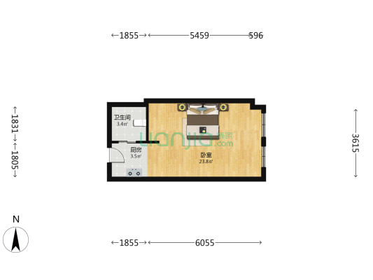 海悦名都 1室0厅1卫 48平方