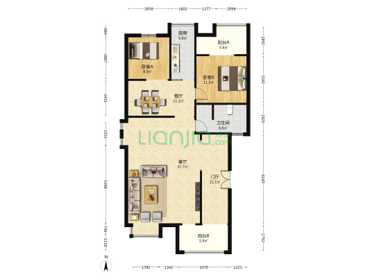 荣华水岸新城 2室2厅1卫 250平方