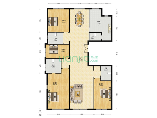 碧桂园云鼎 4室1厅4卫 282平方