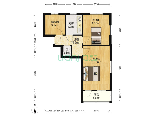 霞侣市街96号 2室0厅1卫 56平方