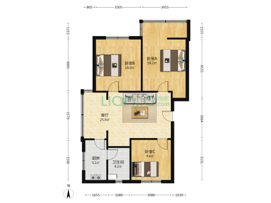 桂湖东路一巷2号 3室1厅1卫 92平方