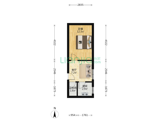 新华里 1室1厅1卫 33平方