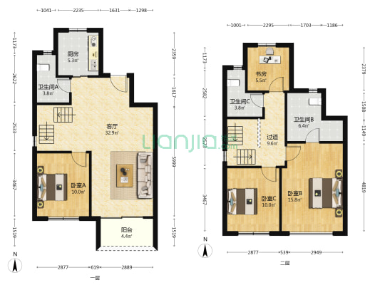 嘉宝梦之春华庭西区 4室1厅3卫 182平方