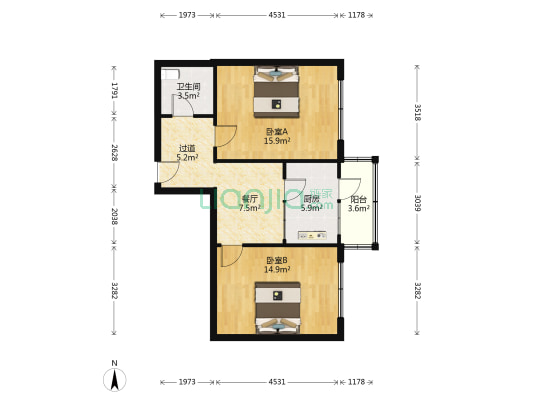 四五小区 2室1厅1卫 78平方