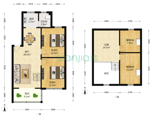水建公司 2室1厅1卫 75平方