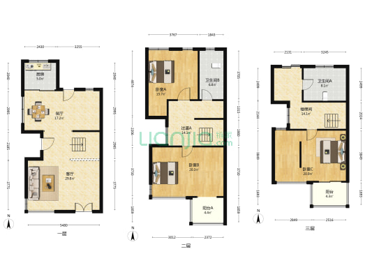 绿地朱家角1号二期 3室2厅2卫 180平方